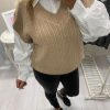 Puff Sleeve Ribbed Jumper With Shirt - Image 3