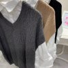 Puff Sleeve Ribbed Jumper With Shirt - Image 2